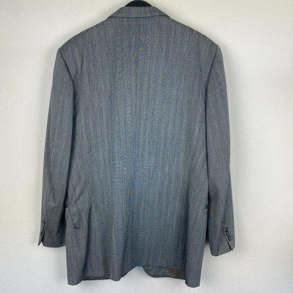 Vintage Canali 40R (50R EU) Wool Blazer Sport Coat Jacket Blue Striped 2 Button - Picture 12 of 12